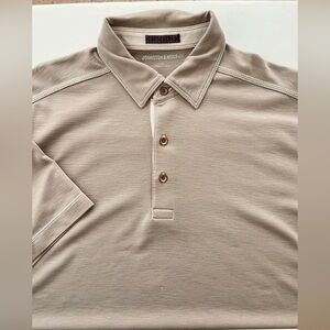 Johnston & Murphy Tan khaki Polo Shirt men’s large casual top
